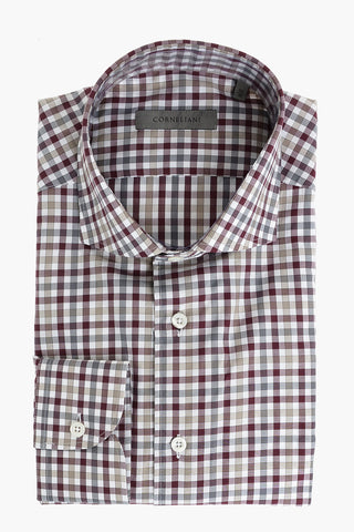 Gingham Check Spread Collar Shirt
