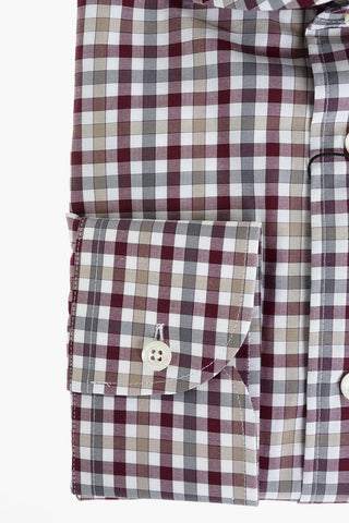 Gingham Check Spread Collar Shirt