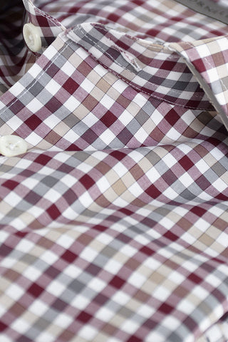 Gingham Check Spread Collar Shirt