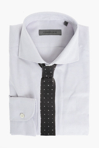 Camicia Hopsack con Collo Francese