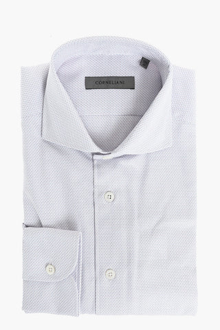 Camicia Hopsack con Collo Francese