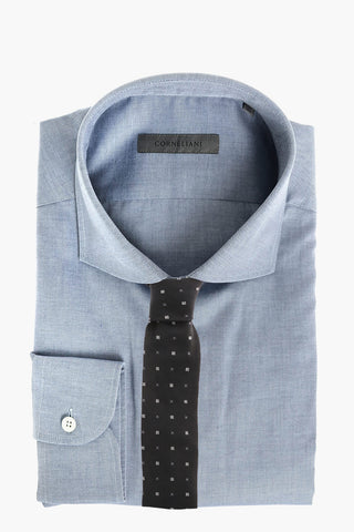 Camicia in Twill di Cotone con Collo Francese