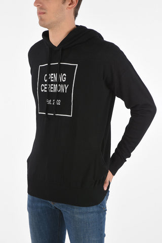 virgin wool hooded sweater