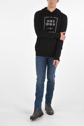 virgin wool hooded sweater