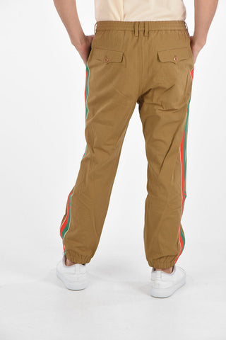 logoed side band pants with ankle zip