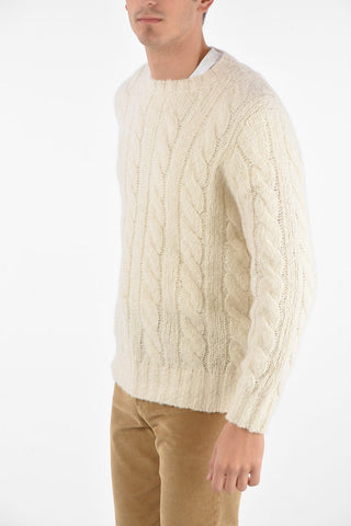 maglia a trecce girocollo