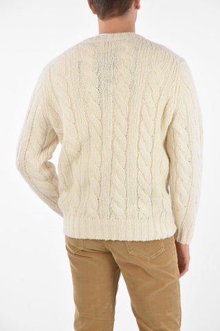 maglia a trecce girocollo