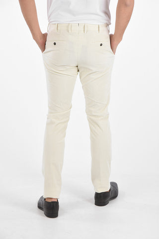 pantalone a una pince in velluto a coste