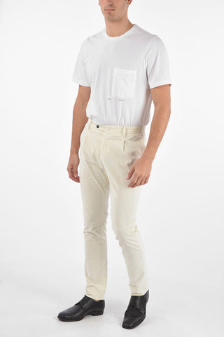 pantalone a una pince in velluto a coste