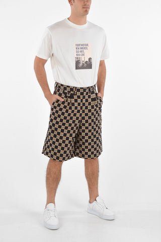 check DAN Mid-rise waist bermuda shorts