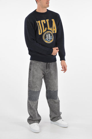 embroidered crew-neck sweater