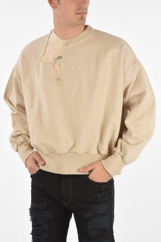 felpa cracked girocollo