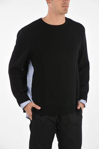 crew-neck sweater with shirt details
