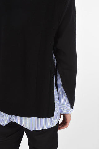 crew-neck sweater with shirt details