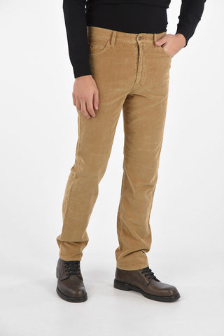 pantalone in velluto a coste a vita regolare