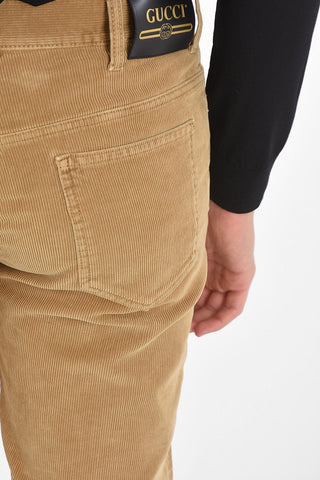 pantalone in velluto a coste a vita regolare