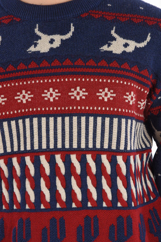 embroidered WEST XMASEVE FAIRISLE crew-neck sweater