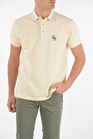piquè cotton 3 button polo shirt