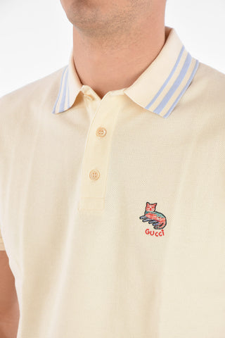 piquè cotton 3 button polo shirt