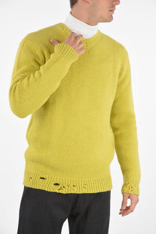 vintage effect v-neck sweater