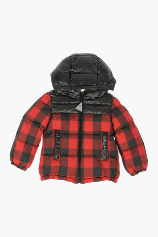 Nylon Checked Down Jacket