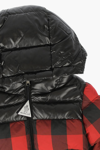 Nylon Checked Down Jacket