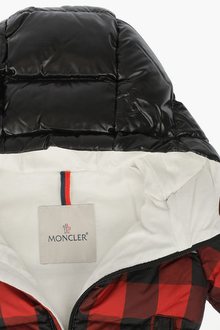 Nylon Checked Down Jacket