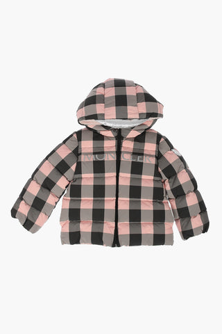 Nylon Checked Down Jacket