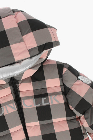 Nylon Checked Down Jacket