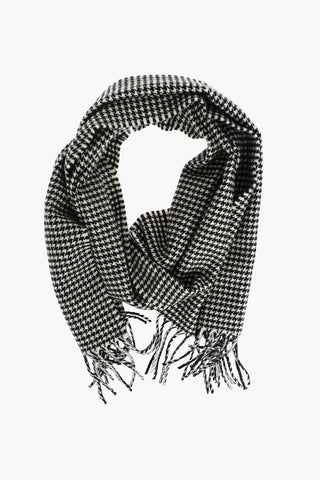 Cashmere and Wool Hounsthooth Scarf