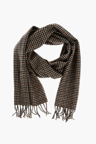 Cashmere and Wool Hounsthooth Scarf