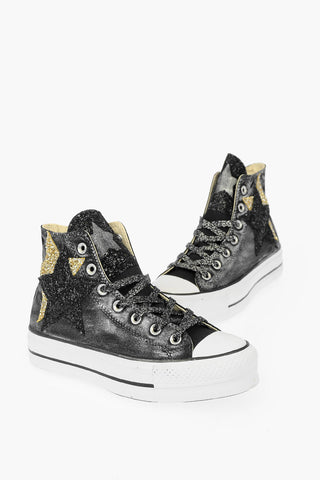 4cm Glittered Sneakers with Platform