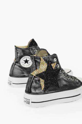 4cm Glittered Sneakers with Platform