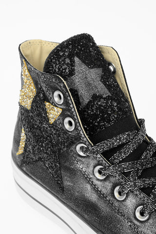 4cm Glittered Sneakers with Platform