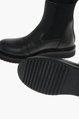 Leather CREEPER ELASTIC Chelsea Booties