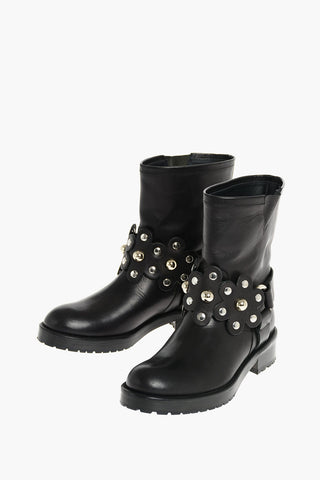 Stivaletti Biker in Pelle con Borchie