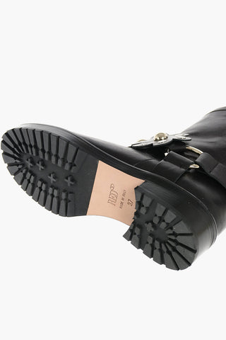 Stivaletti Biker in Pelle con Borchie