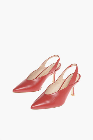 8cm Leather AVIANNA Slingback Mules
