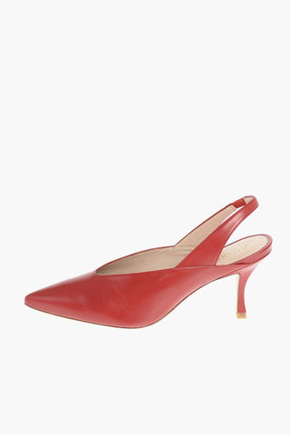 8cm Leather AVIANNA Slingback Mules