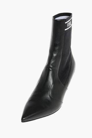 Stivaletti Socks in Pelle e Tessuto 6cm