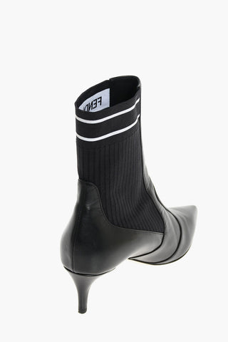 Stivaletti Socks in Pelle e Tessuto 6cm