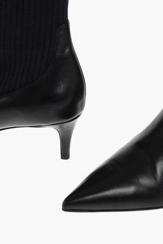 Stivaletti Socks in Pelle e Tessuto 6cm