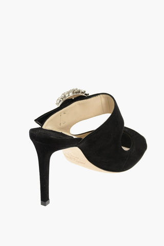 9cm Suede Leather SAF 85 Open Toe Mules
