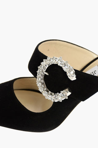 9cm Suede Leather SAF 85 Open Toe Mules