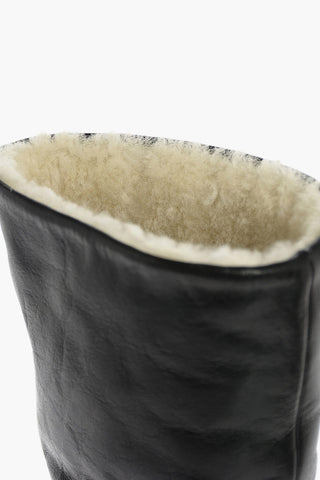 11cm Leather Boots with Wedge