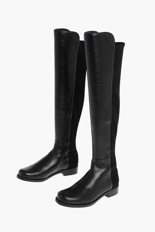 Leather Gabardine Boots