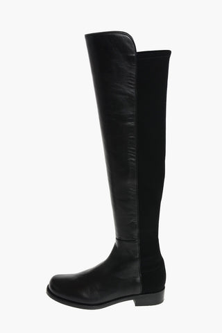 Leather Gabardine Boots