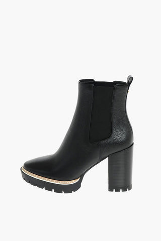10cm Textured Leather MILLER Chelsea Ankle Boots