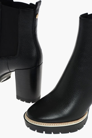 10cm Textured Leather MILLER Chelsea Ankle Boots