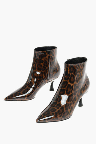 6cm Lacquered Leather JUNGLE LOVE LEOPARD Booties